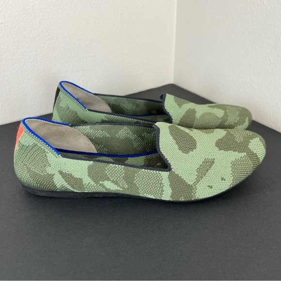 Rothy's The Loafer Olive Camo Green Round Toe Flats Shoes - Picture 3 of 7